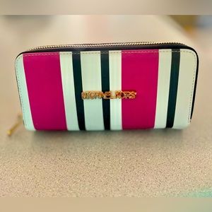 Michael Kors Striped Wristlet and Wallet